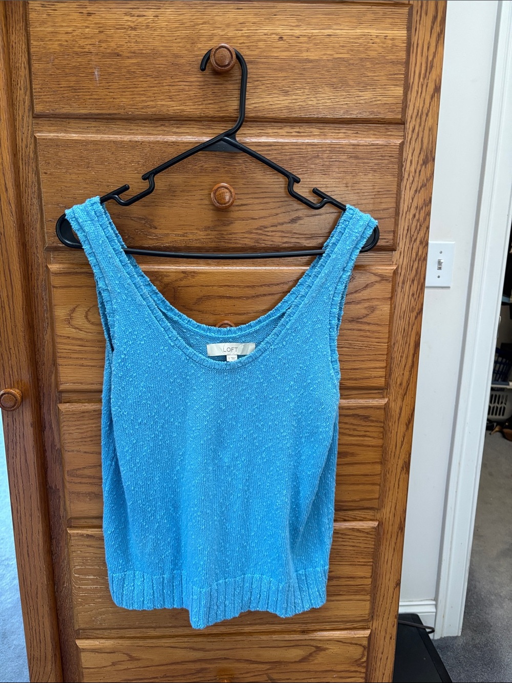 LOFT Bright Turquoise Knit Tank Top